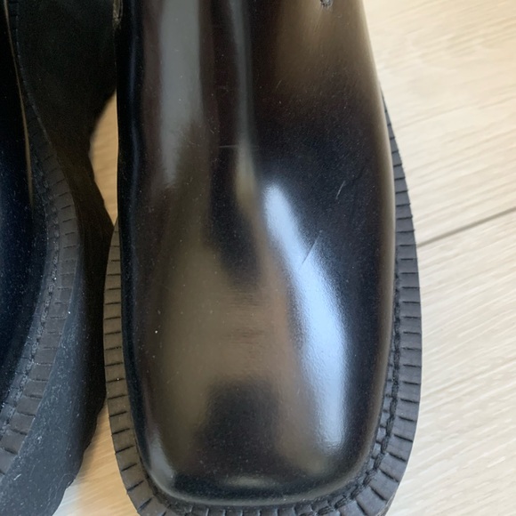 MM6 Maison Martin Margiela Buckled Leather Wedge Boots 40 / US 9.5 - Picture 3 of 7